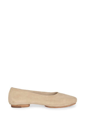 Lara, beige suede ballerina