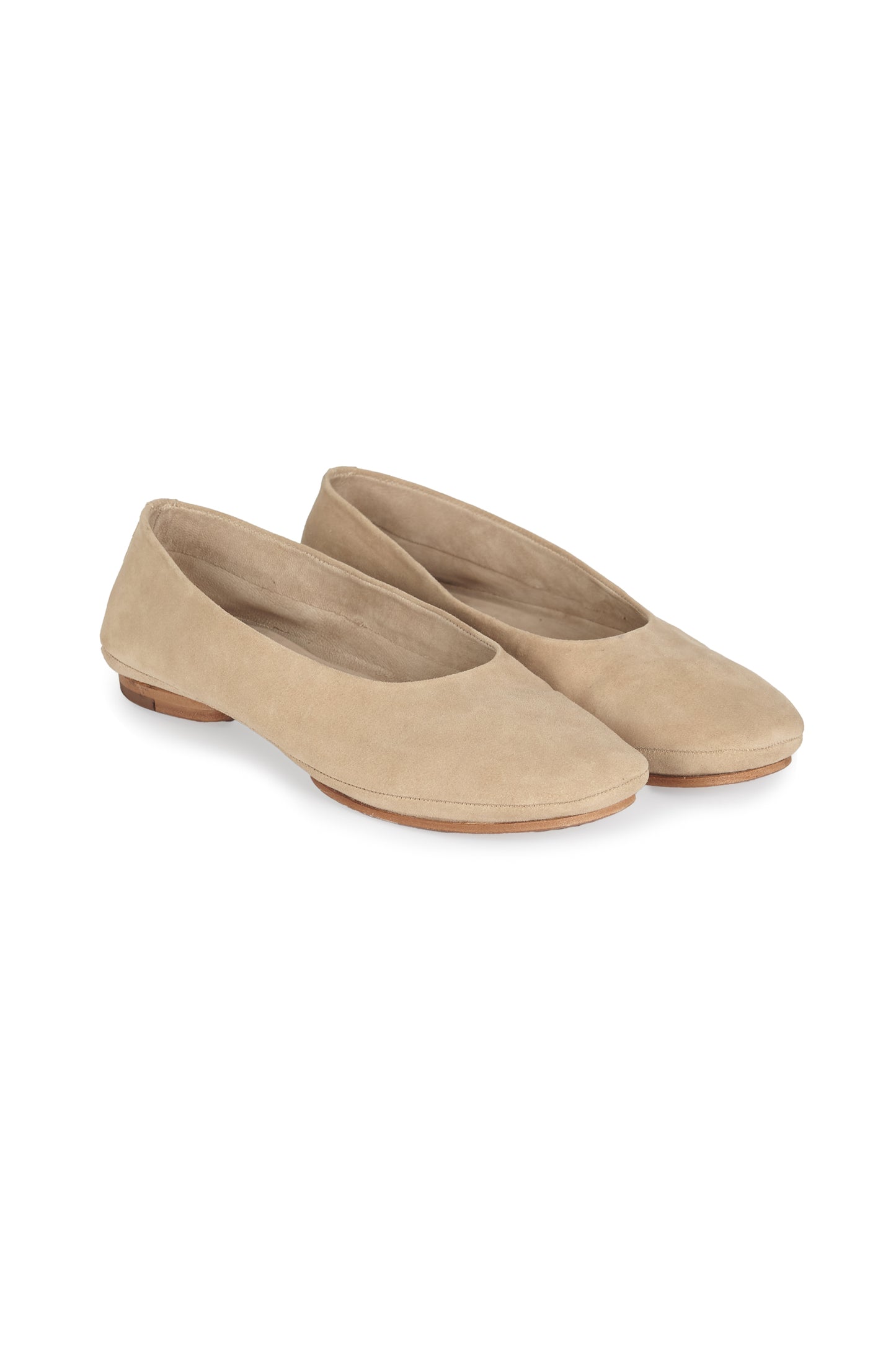 Lara, beige suede ballerina