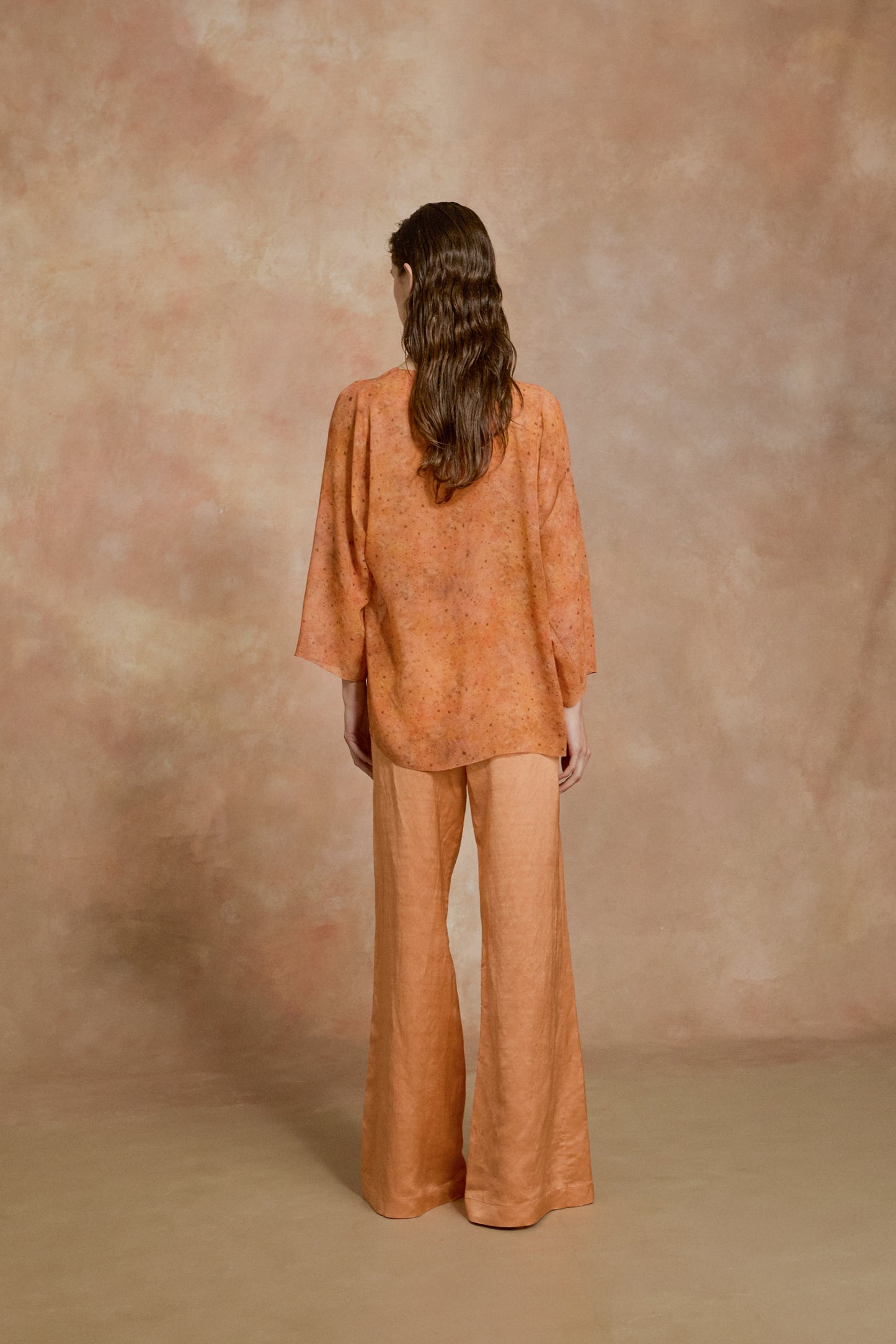 Paz, tangerine flare pants 