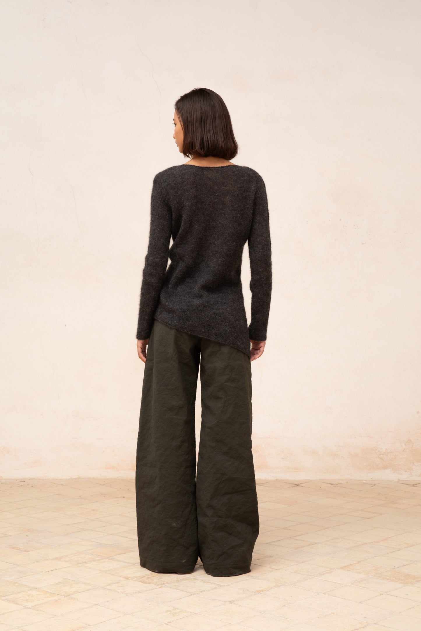 Lena, graphite alpaca, merino wool and silk jumper