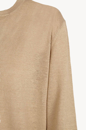 Lian, beige linen knit cardigan
