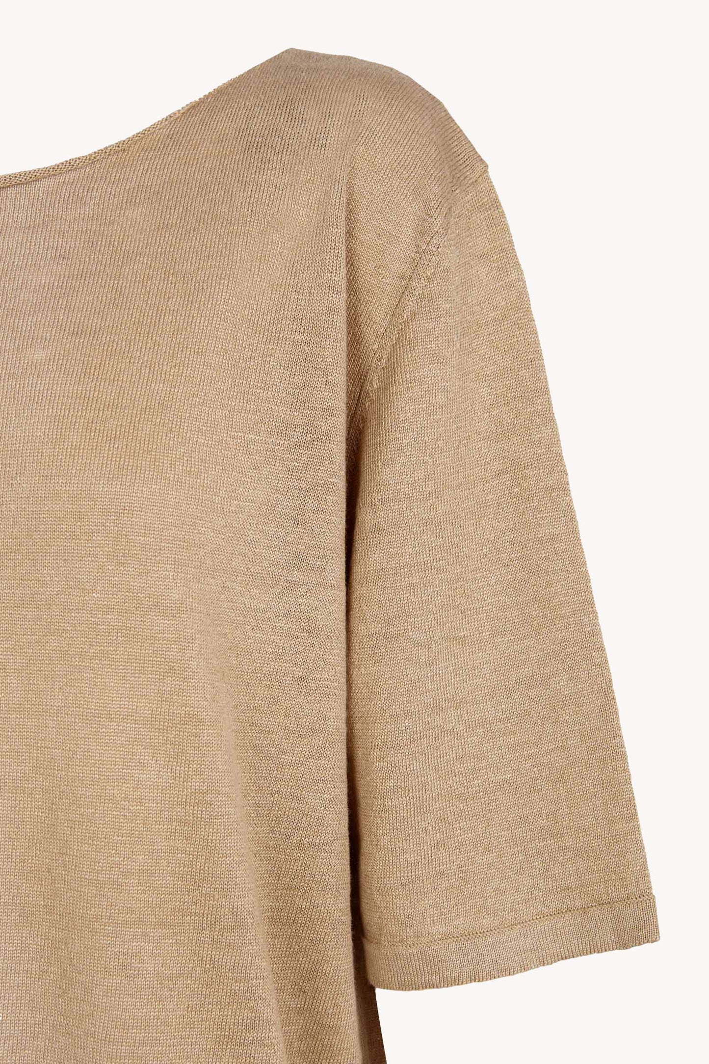 Lian, beige linen knit t-shirt
