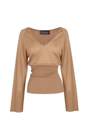 Liana, cocoa cashmere top