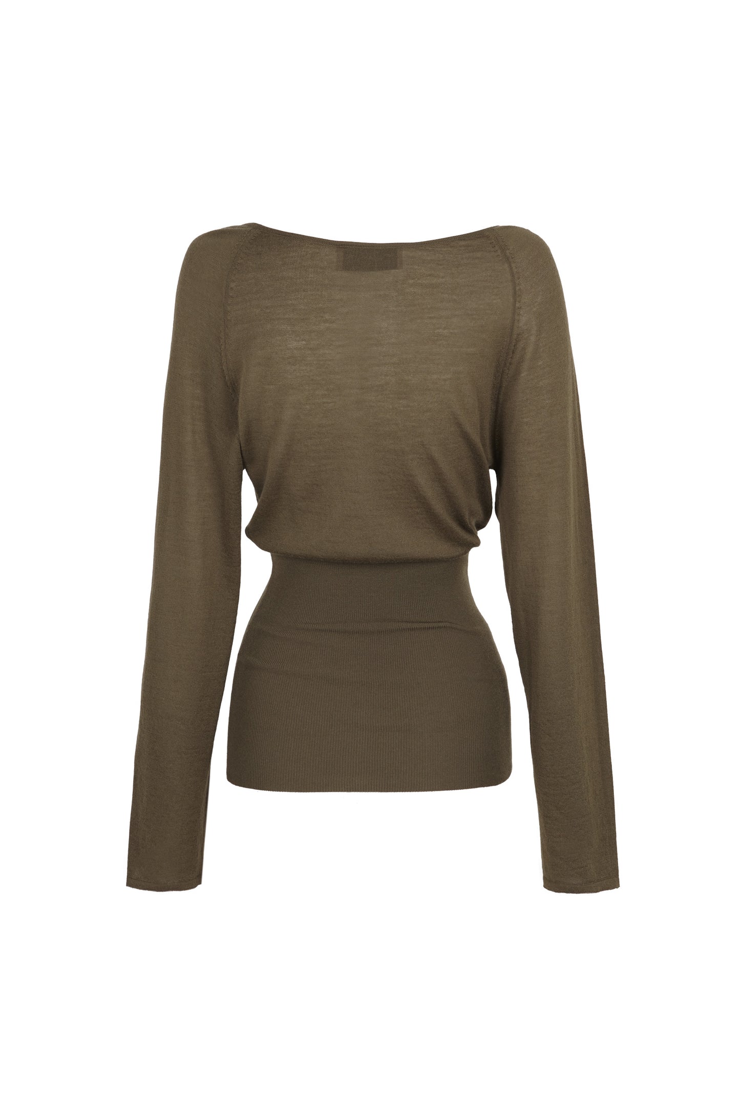 Liana, khaki cashmere top