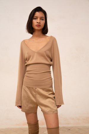 Liana, cocoa cashmere top