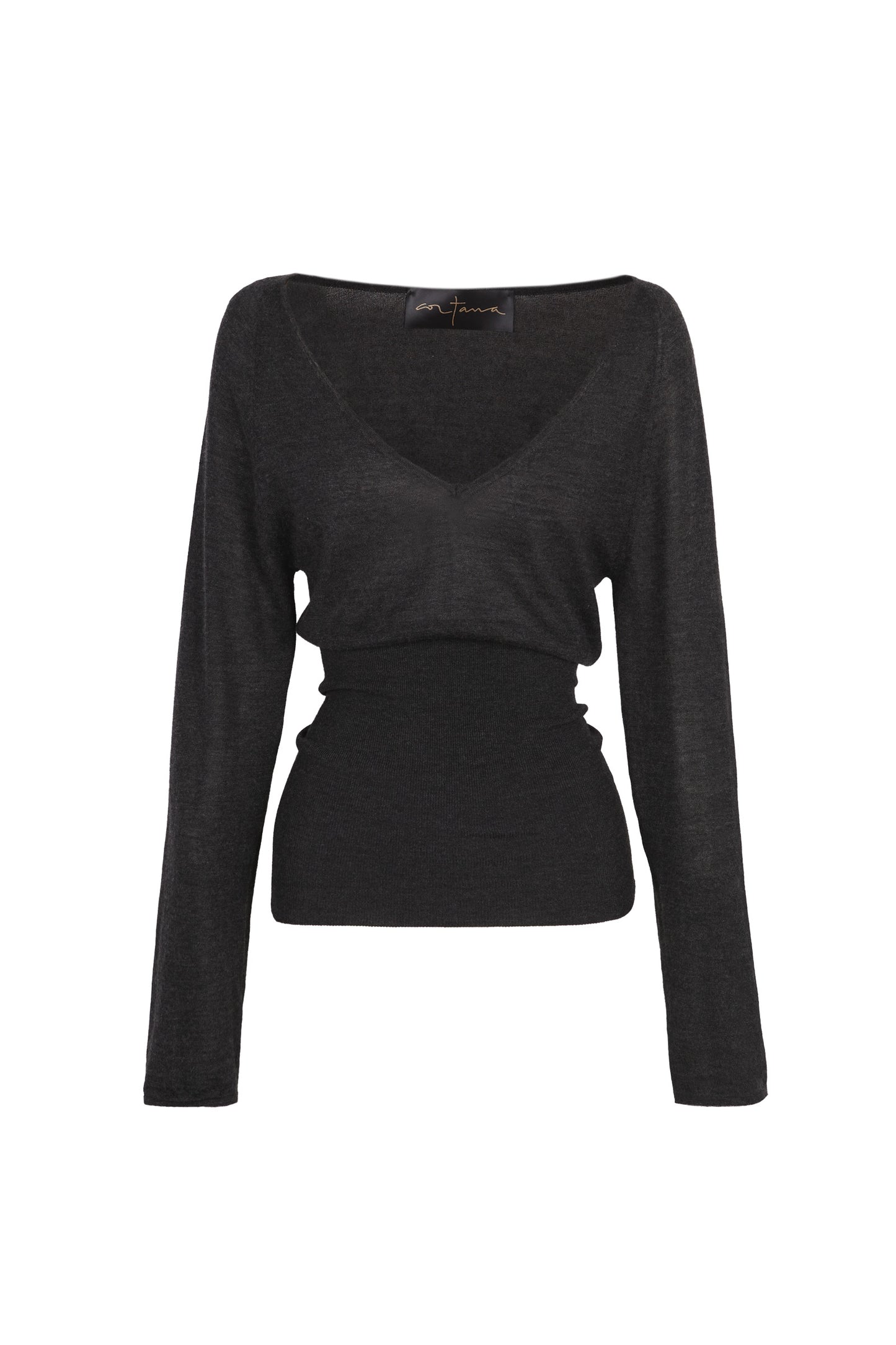 Liana, graphite cashmere top