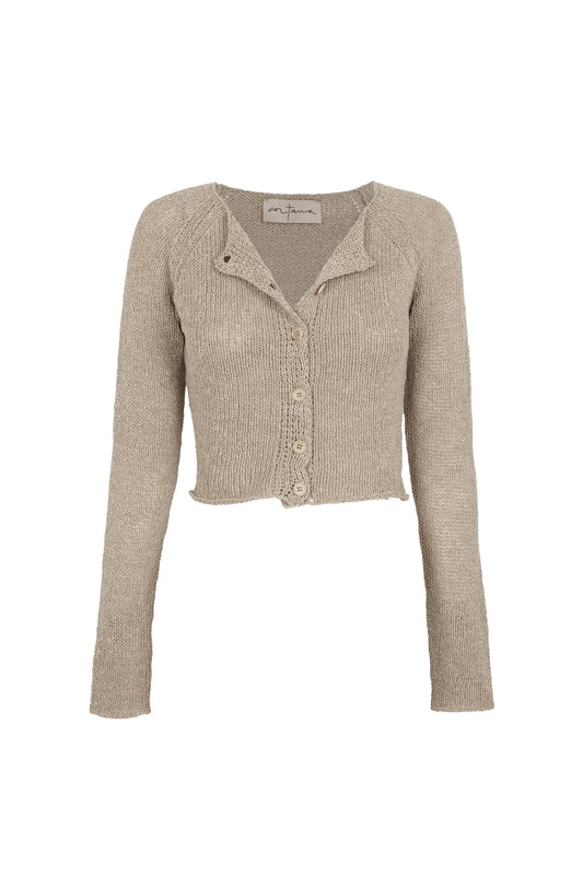 Lierre, light olive knitwear cardigan