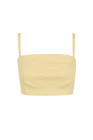 Limon, top bustier amarillo claro