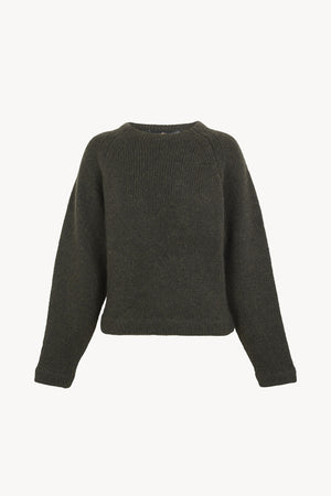 Lina, green baby alpaca and merino wool jumper
