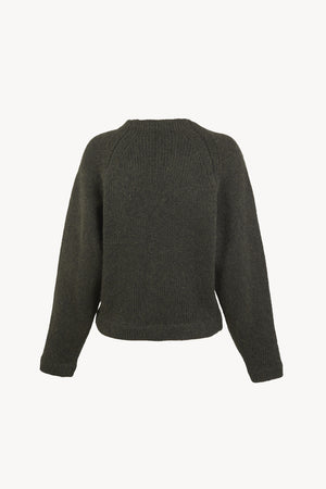 Lina, green baby alpaca and merino wool jumper