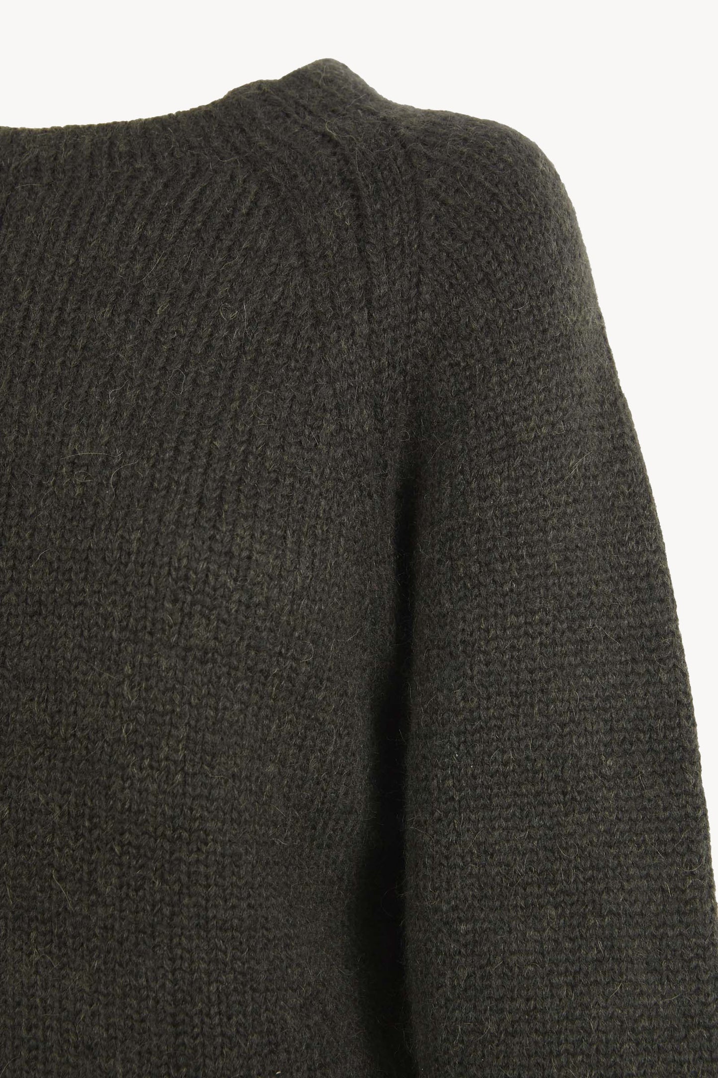 Lina, green baby alpaca and merino wool jumper