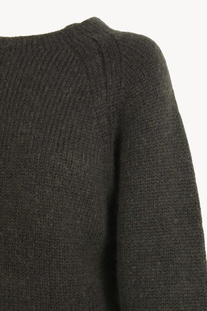 Lina, green baby alpaca and merino wool jumper