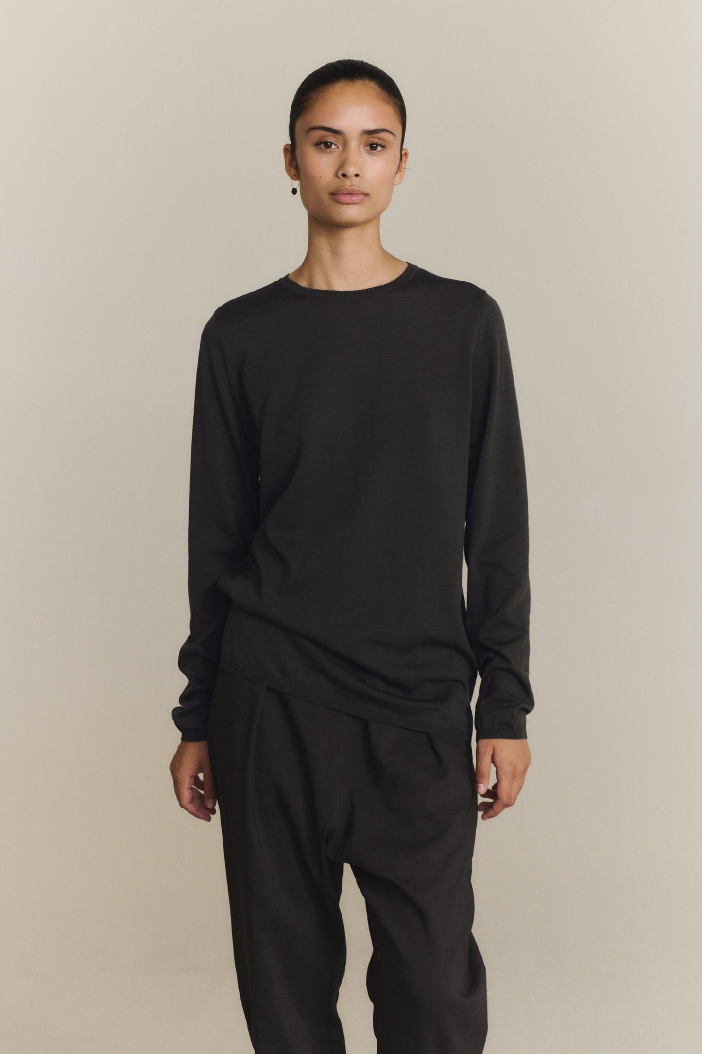 Liora, jersey de punto de algodon y seda grafito