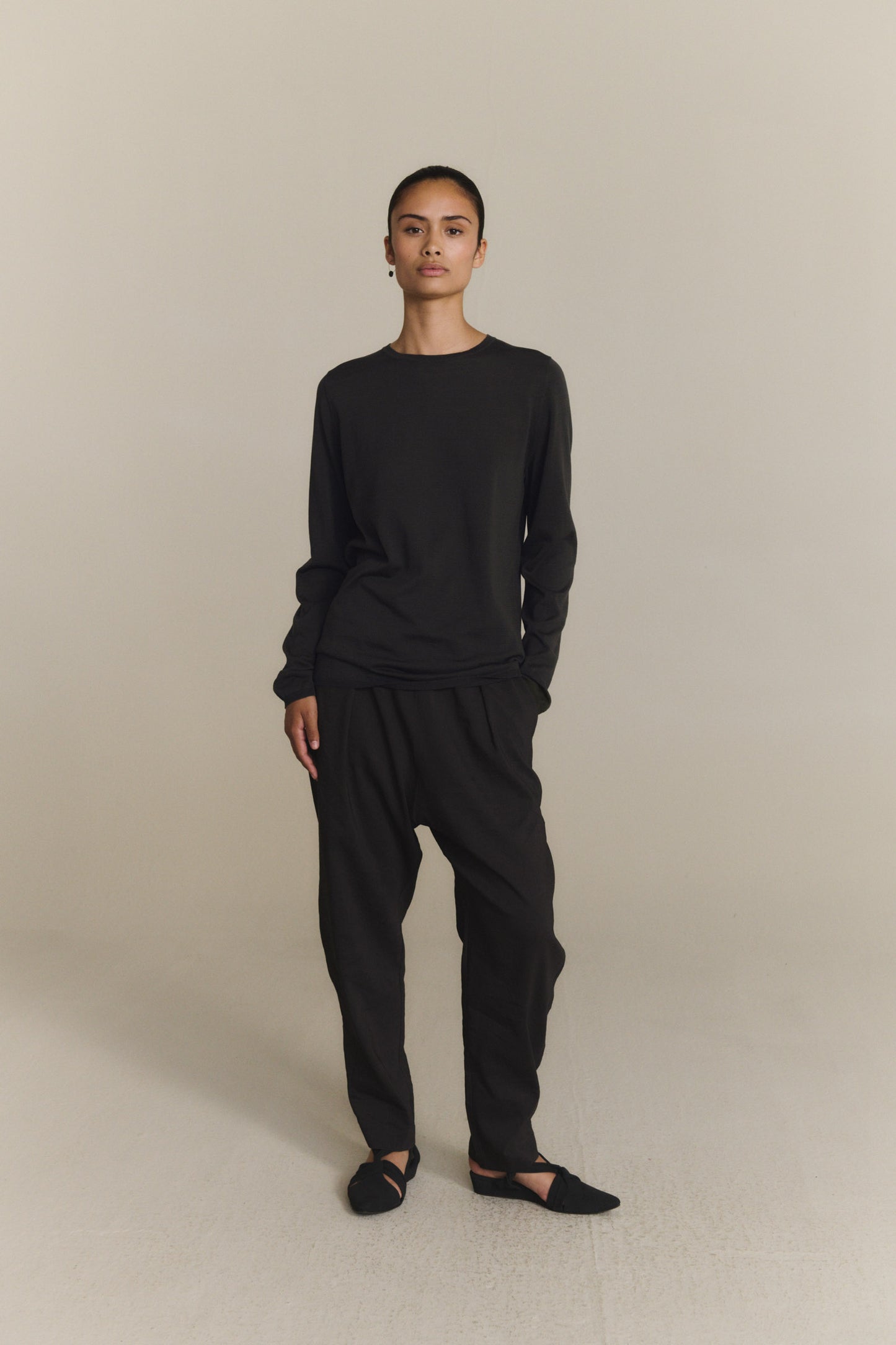 Liora, jersey de punto de algodon y seda grafito