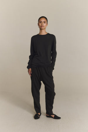 Liora, jersey de punto de algodon y seda grafito