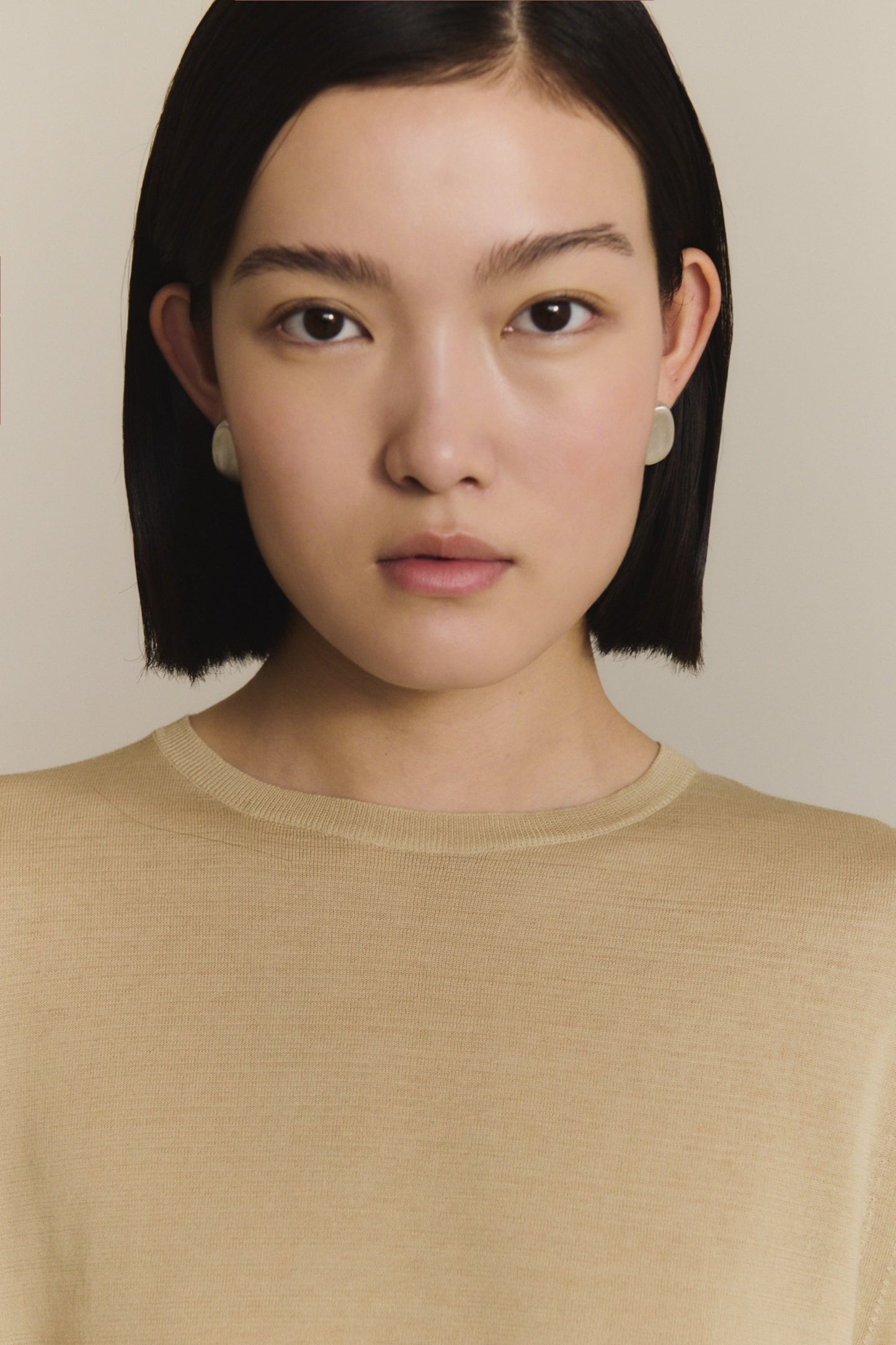 Liora, dark beige organic cotton and silk sweater