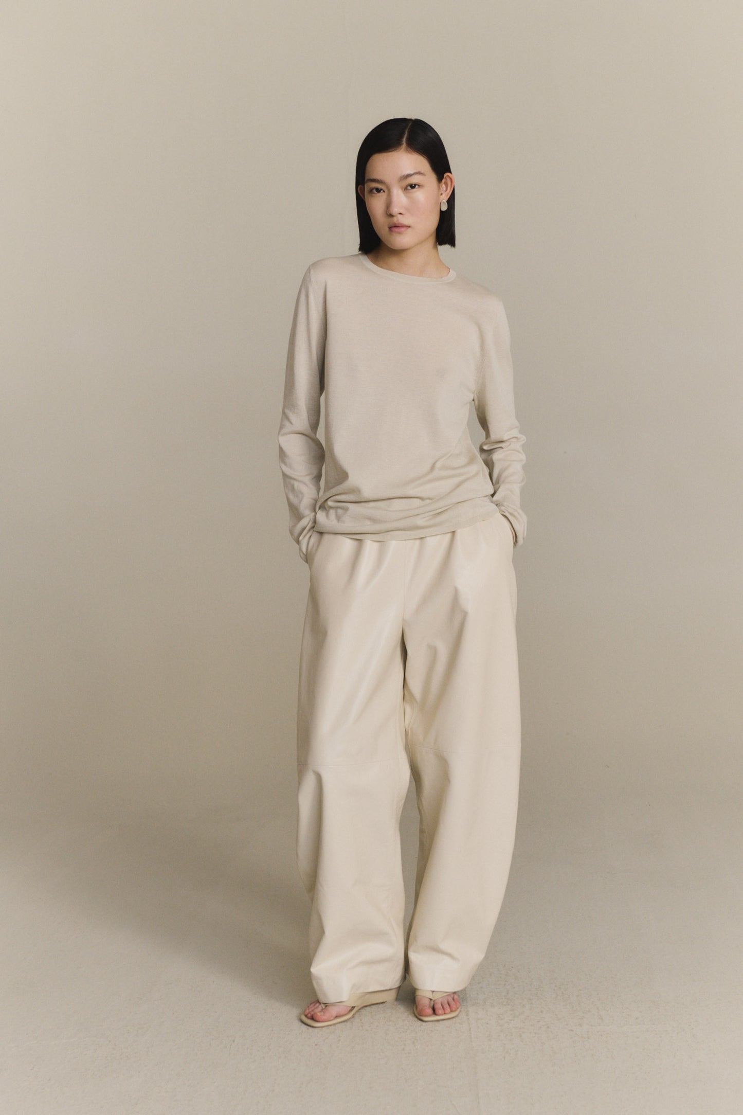 Rocco, pantalon de piel arena