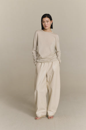 Rocco, pantalon de piel arena