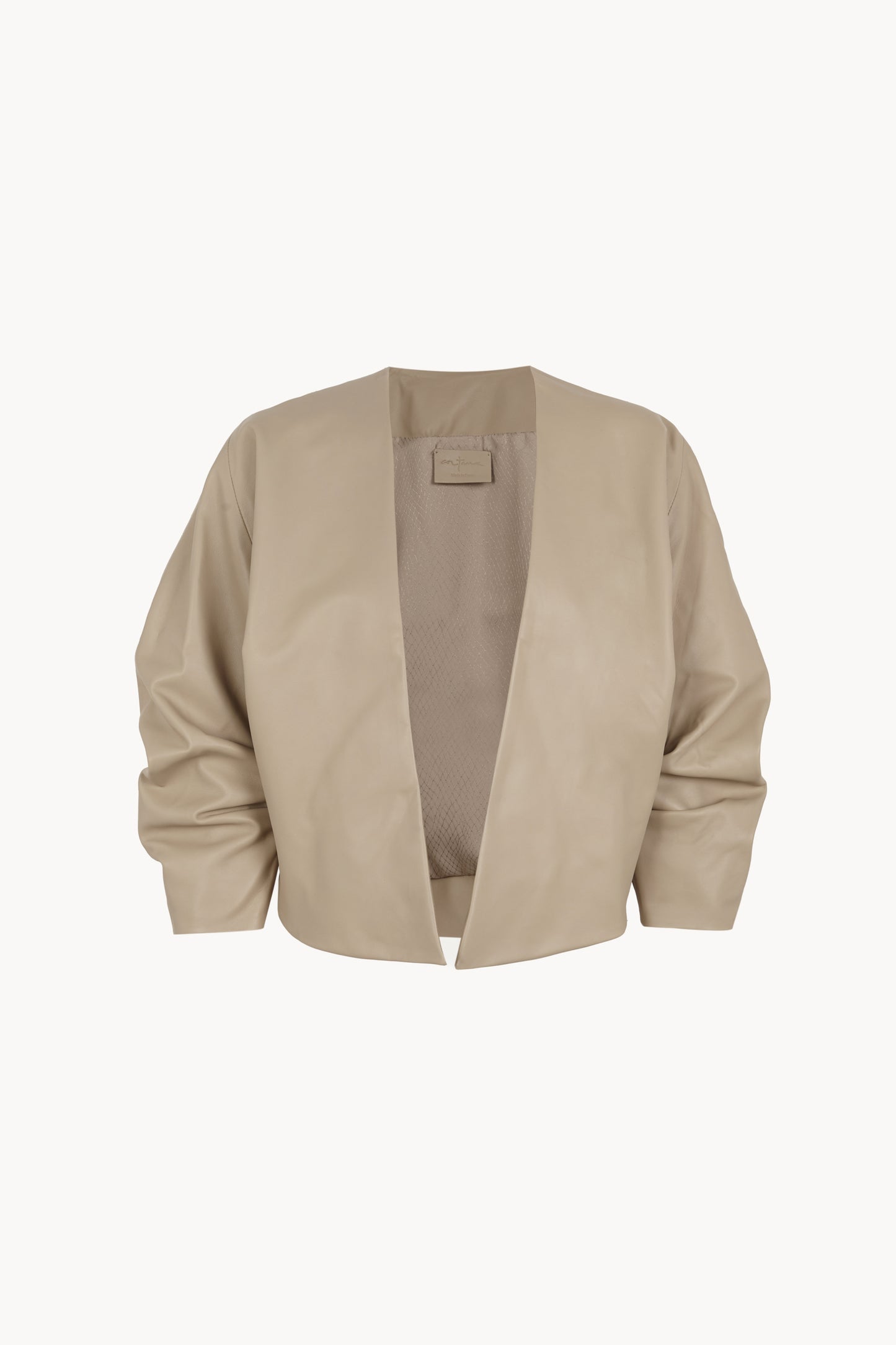 Lira leather, beige leather jacket