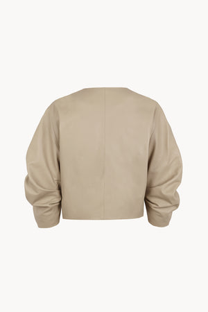Lira leather, beige leather jacket