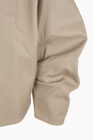 Lira leather, beige leather jacket