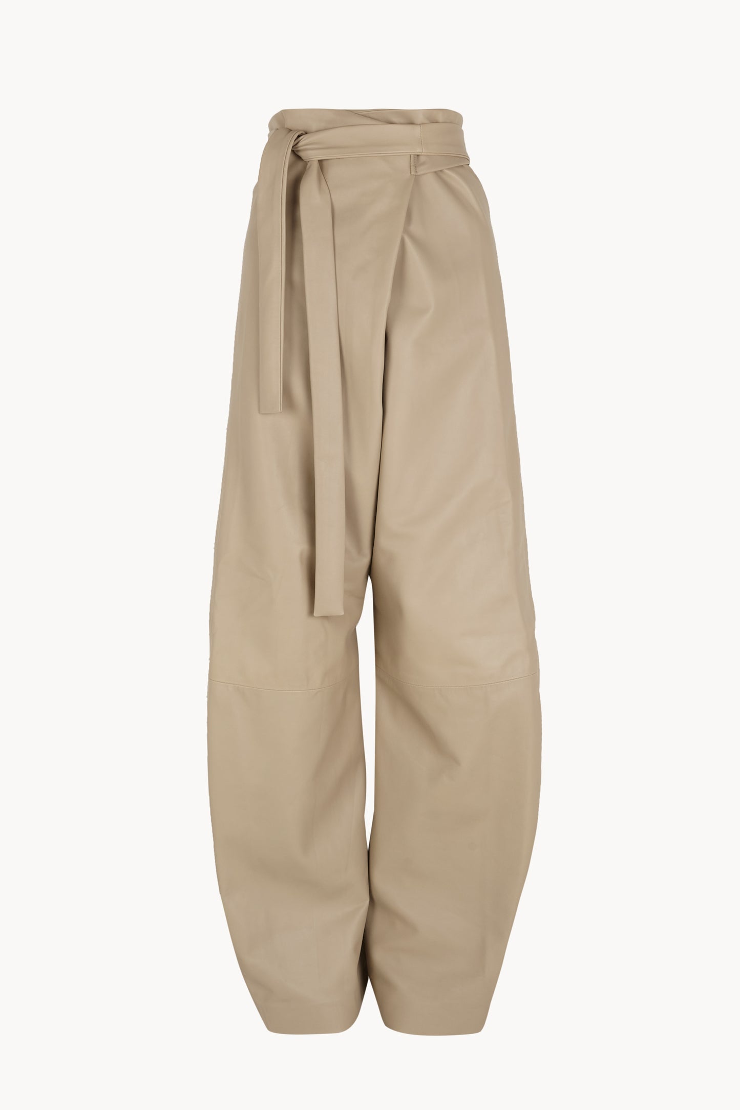 Lira leather, beige leather trousers