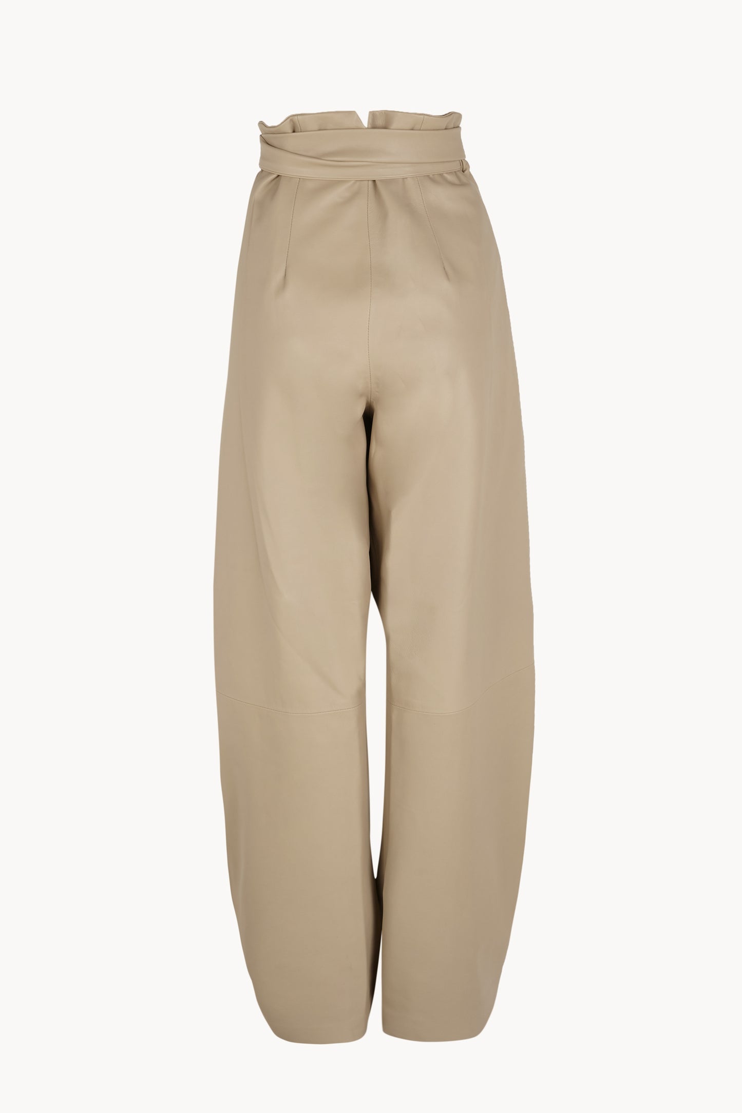 Lira leather, beige leather trousers