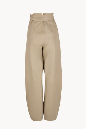 Lira leather, beige leather trousers