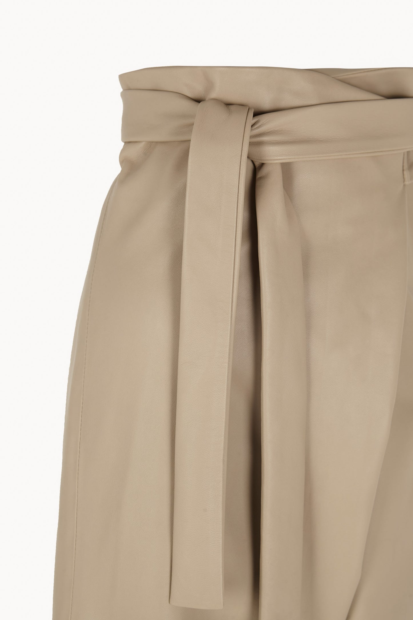 Lira leather, beige leather trousers