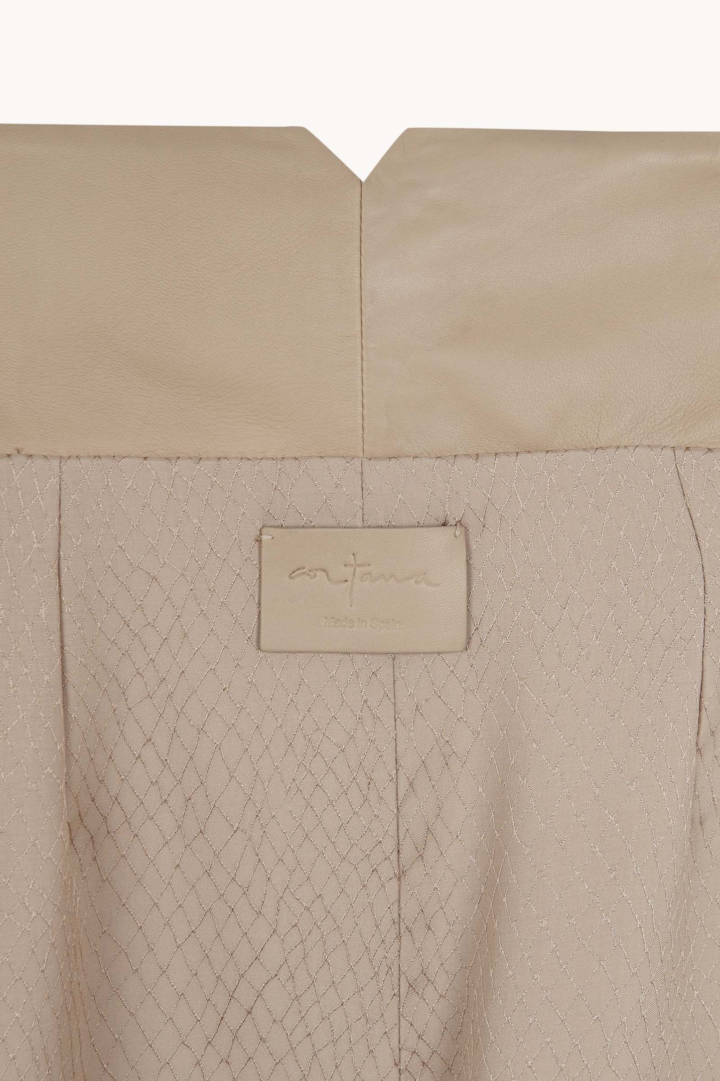 Lira leather, beige leather trousers