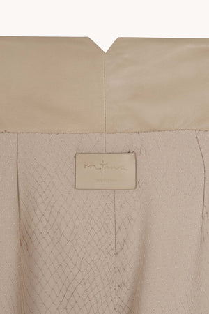 Lira leather, beige leather trousers