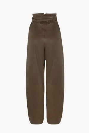 Lira leather, khaki leather trousers