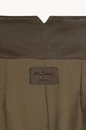 Lira leather, khaki leather trousers
