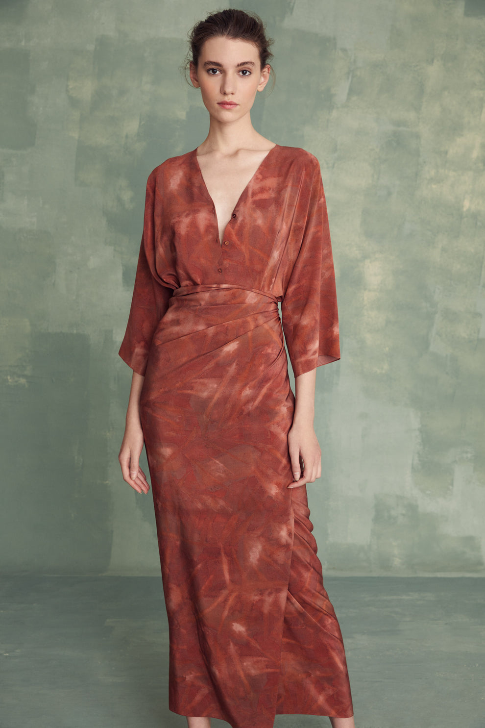 Cortana Lisa, printed silk dress