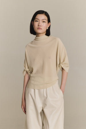 Liv, blusa de seda stretch anis