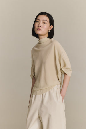 Liv, blusa de seda stretch anis