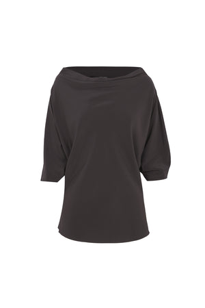 Liv, blusa de seda stretch grafito