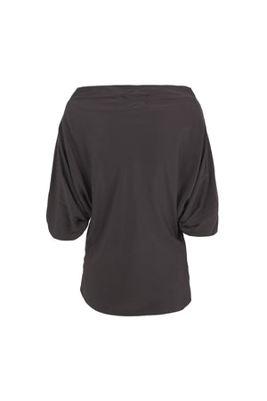 Liv, blusa de seda stretch grafito