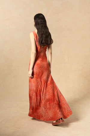 Lou, granada print silk dress