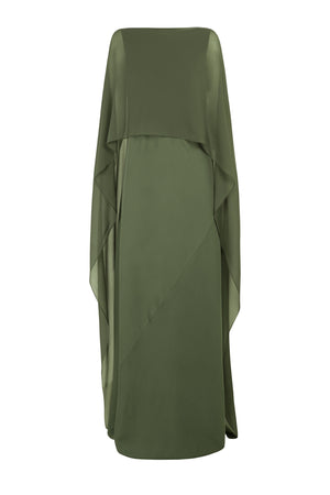 Luana, jade green silk dress