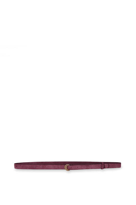 Luna, burgundy suede belt