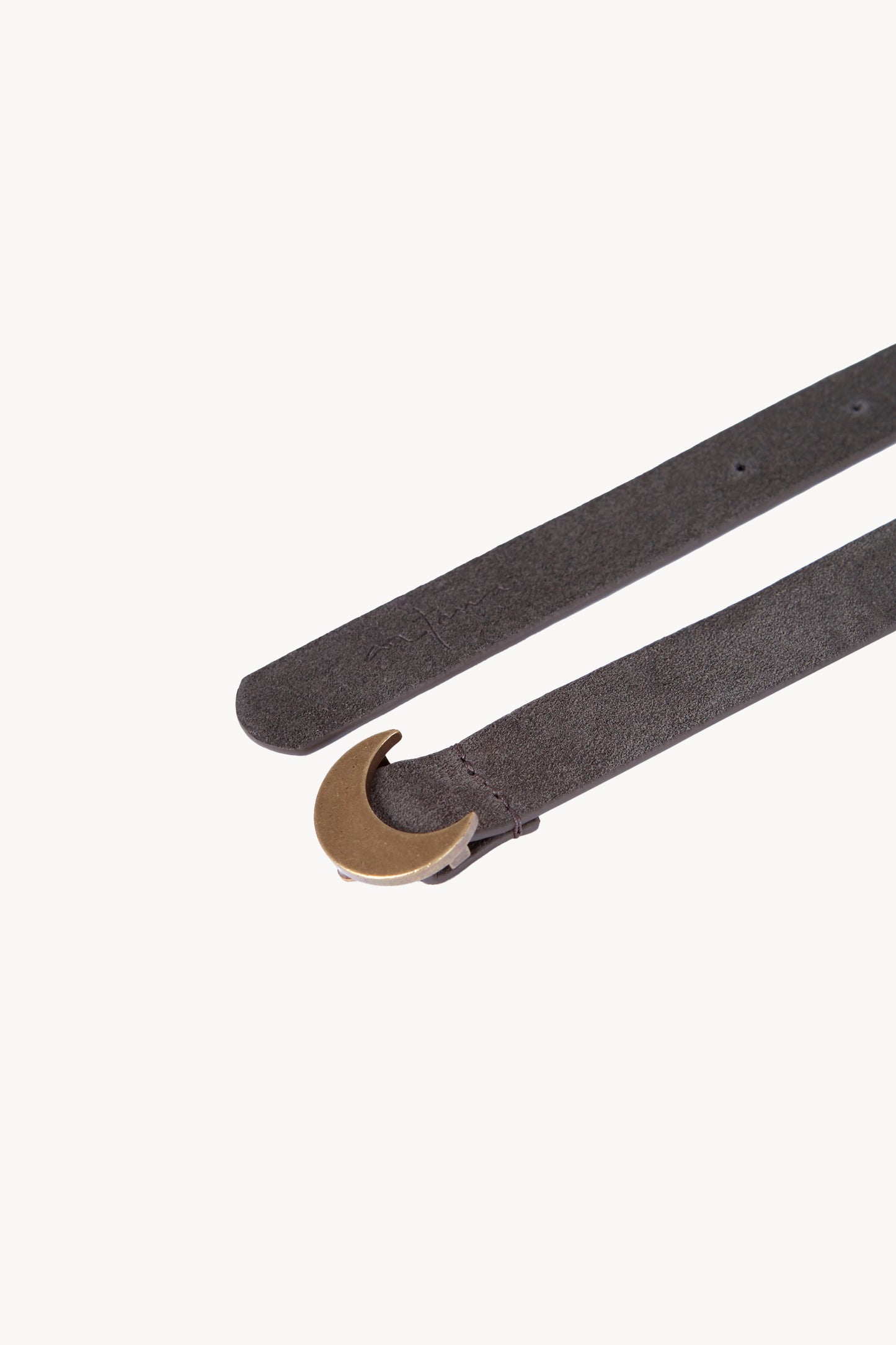 Luna, dark green suede belt