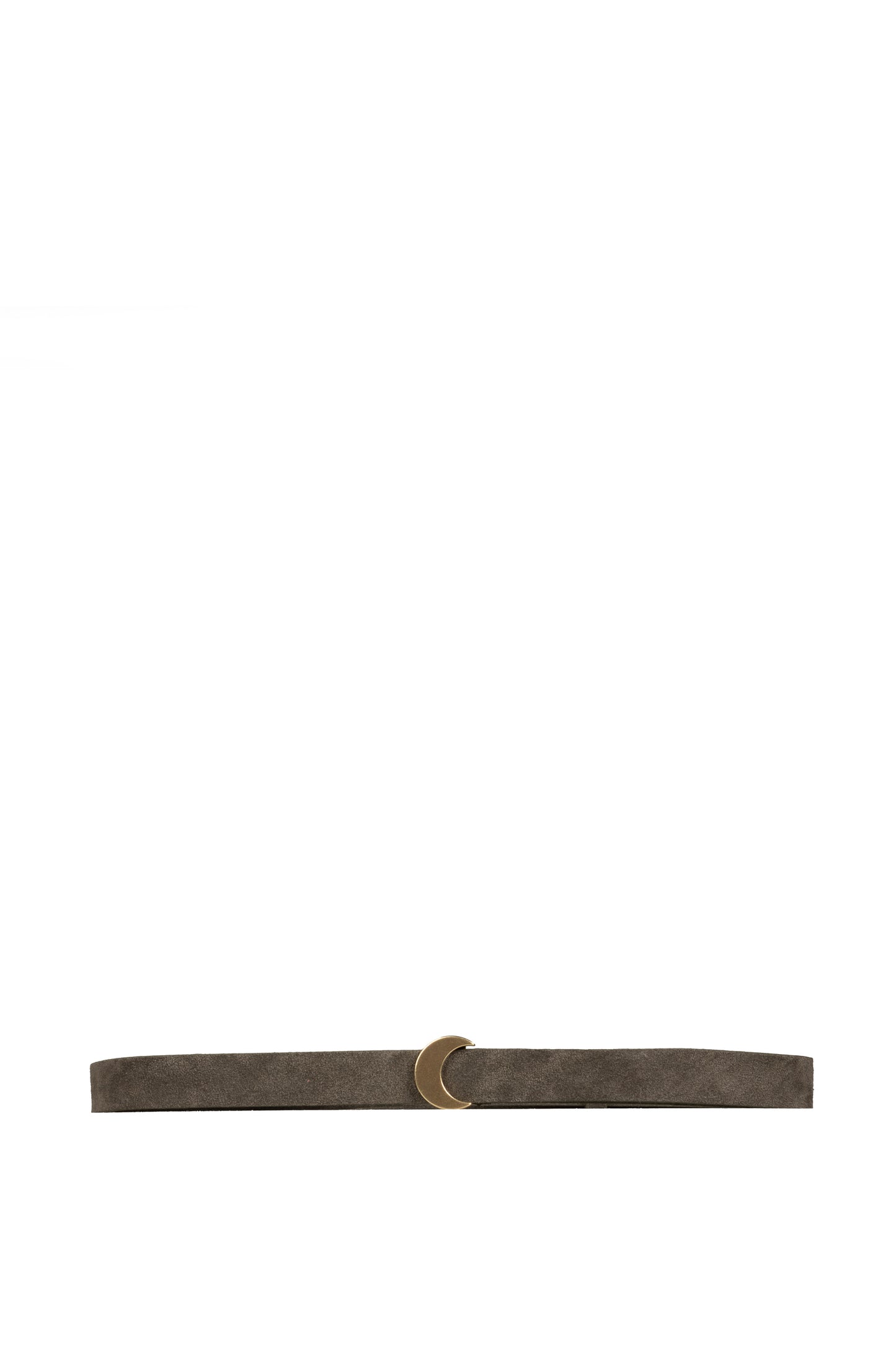 Strip, belt in dark green suede