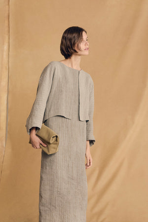 Lupe, sky blue striped linen jacket