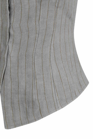 Lupe, sky blue striped linen vest