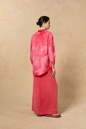 Lupita, pink maltinto silk shirt