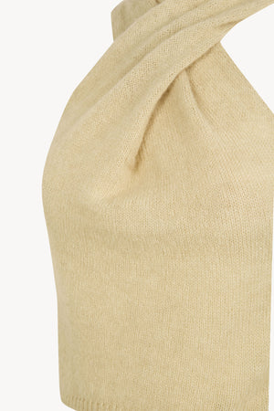 Lux, top halter de punto marfil