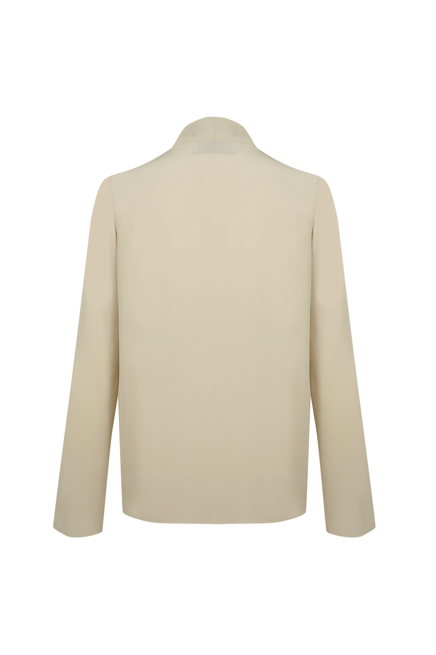 Lyra, beige asymmetric silk blouse
