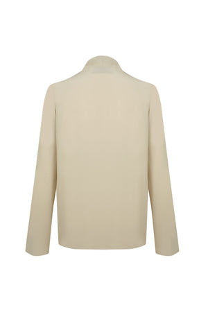 Lyra, beige asymmetric silk blouse