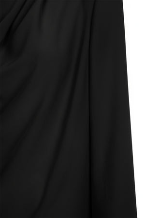 Lyra, black asymmetric silk blouse